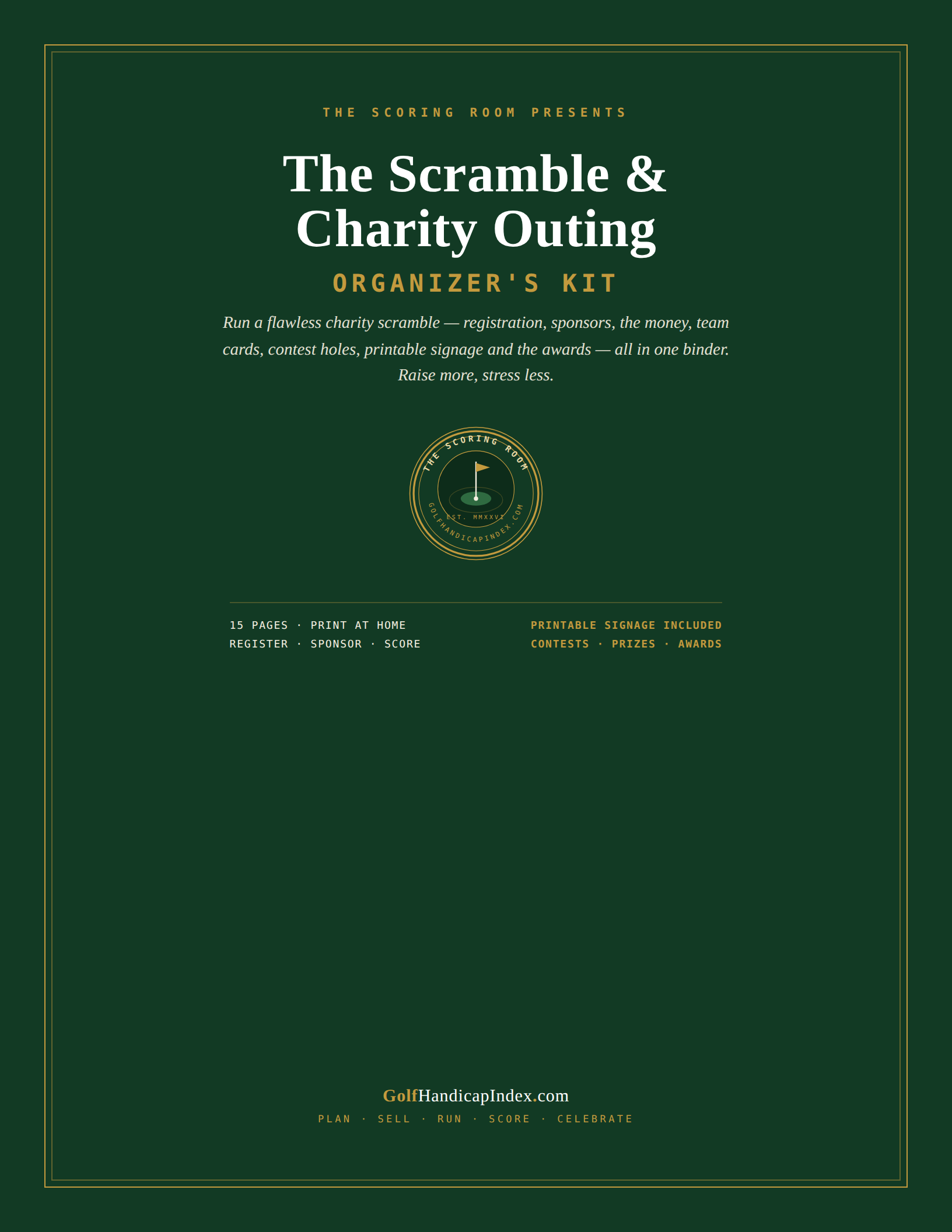 The Scramble & Charity Tournament Kit — cover